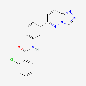 molecular formula C18H12ClN5O B2575720 2-chloro-N-[3-([1,2,4]triazolo[4,3-b]pyridazin-6-yl)phenyl]benzamide CAS No. 894062-66-9
