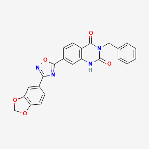 molecular formula C24H16N4O5 B2575726 7-(3-(苯并[d][1,3]二氧杂环-5-基)-1,2,4-恶二唑-5-基)-3-苄基喹唑啉-2,4(1H,3H)-二酮 CAS No. 1326872-16-5