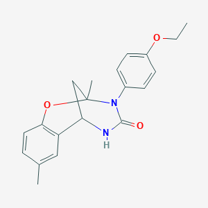 molecular formula C20H22N2O3 B2575729 3-(4-ethoxyphenyl)-2,8-dimethyl-5,6-dihydro-2H-2,6-methanobenzo[g][1,3,5]oxadiazocin-4(3H)-one CAS No. 899213-31-1