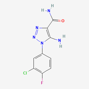5-amino-1-(3-chloro-4-fluorophenyl)-1H-1,2,3-triazole-4-carboxamide