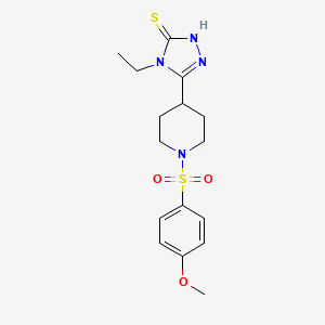 4-ethyl-5-{1-[(4-methoxyphenyl)sulfonyl]-4-piperidinyl}-4H-1,2,4-triazole-3-thiol