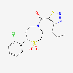 (7-(2-Chlorophenyl)-1,1-dioxido-1,4-thiazepan-4-yl)(4-propyl-1,2,3-thiadiazol-5-yl)methanone