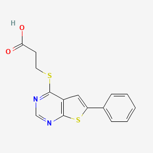 3-(6-Phenylthieno[2,3-d]pyrimidin-4-yl)sulfanylpropanoic acid
