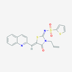 molecular formula C20H15N3O3S3 B257577 N-[3-allyl-4-oxo-5-(2-quinolinylmethylene)-1,3-thiazolidin-2-ylidene]-2-thiophenesulfonamide 