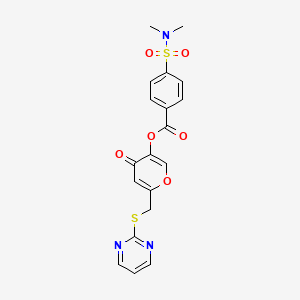 4-oxo-6-((pyrimidin-2-ylthio)methyl)-4H-pyran-3-yl 4-(N,N-dimethylsulfamoyl)benzoate