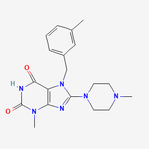 molecular formula C19H24N6O2 B2575777 3-methyl-7-(3-methylbenzyl)-8-(4-methylpiperazin-1-yl)-1H-purine-2,6(3H,7H)-dione CAS No. 361174-74-5