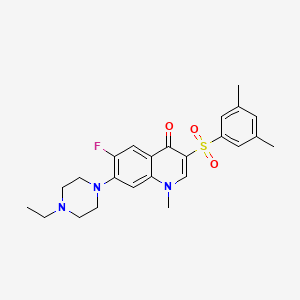 molecular formula C24H28FN3O3S B2575790 3-((3,5-二甲苯磺酰基)-7-(4-乙基哌嗪-1-基)-6-氟-1-甲基喹啉-4(1H)-酮 CAS No. 892788-23-7