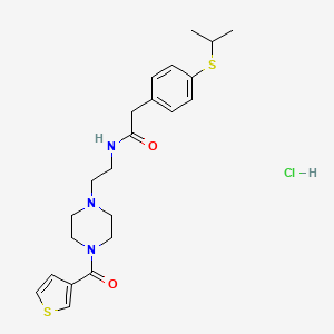 2-(4-(isopropylthio)phenyl)-N-(2-(4-(thiophene-3-carbonyl)piperazin-1-yl)ethyl)acetamide hydrochloride