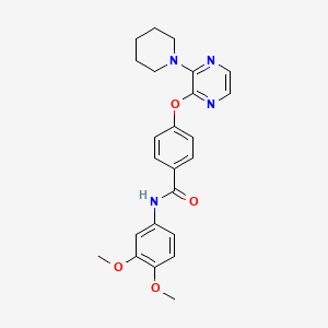 N-(3,4-dimethoxyphenyl)-4-((3-(piperidin-1-yl)pyrazin-2-yl)oxy)benzamide