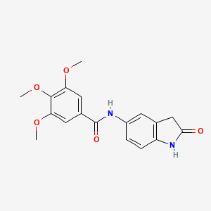 molecular formula C18H18N2O5 B2575827 3,4,5-三甲氧基-N-(2-氧代吲哚-5-基)苯甲酰胺 CAS No. 921813-94-7