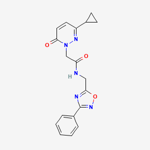 2-(3-cyclopropyl-6-oxopyridazin-1(6H)-yl)-N-((3-phenyl-1,2,4-oxadiazol-5-yl)methyl)acetamide
