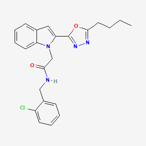 2-(2-(5-butyl-1,3,4-oxadiazol-2-yl)-1H-indol-1-yl)-N-(2-chlorobenzyl)acetamide