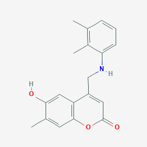 molecular formula C19H19NO3 B2575851 4-(((2,3-dimethylphenyl)amino)methyl)-6-hydroxy-7-methyl-2H-chromen-2-one CAS No. 859129-58-1