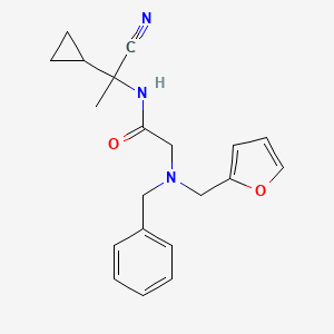 molecular formula C20H23N3O2 B2575856 2-{benzyl[(furan-2-yl)methyl]amino}-N-(1-cyano-1-cyclopropylethyl)acetamide CAS No. 1328599-06-9