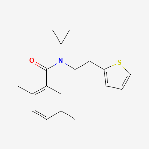 molecular formula C18H21NOS B2575862 N-cyclopropyl-2,5-dimethyl-N-(2-(thiophen-2-yl)ethyl)benzamide CAS No. 1396793-46-6