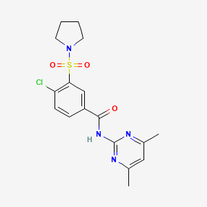 molecular formula C17H19ClN4O3S B2575863 4-chloro-N-(4,6-dimethylpyrimidin-2-yl)-3-(pyrrolidin-1-ylsulfonyl)benzamide CAS No. 941244-51-5