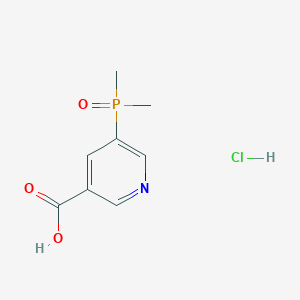 molecular formula C8H11ClNO3P B2575864 5-二甲基磷酰吡啶-3-羧酸；盐酸盐 CAS No. 2402829-21-2
