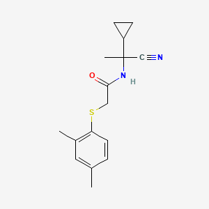 molecular formula C16H20N2OS B2575878 N-(1-cyano-1-cyclopropylethyl)-2-[(2,4-dimethylphenyl)sulfanyl]acetamide CAS No. 1252352-35-4