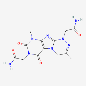 molecular formula C13H16N8O4 B2575895 2,2'-(3,9-dimethyl-6,8-dioxo-8,9-dihydro-[1,2,4]triazino[3,4-f]purine-1,7(4H,6H)-diyl)diacetamide CAS No. 898410-26-9