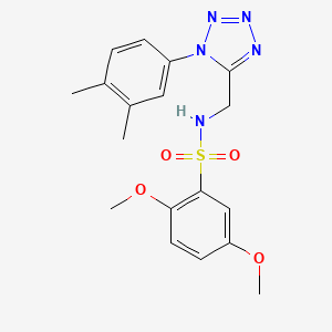 molecular formula C18H21N5O4S B2575897 N-((1-(3,4-二甲苯基)-1H-四唑-5-基)甲基)-2,5-二甲氧基苯磺酰胺 CAS No. 941922-38-9