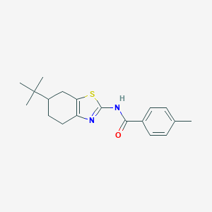 molecular formula C19H24N2OS B257590 N-(6-tert-butyl-4,5,6,7-tetrahydro-1,3-benzothiazol-2-yl)-4-methylbenzamide 