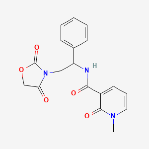 N-(2-(2,4-dioxooxazolidin-3-yl)-1-phenylethyl)-1-methyl-2-oxo-1,2-dihydropyridine-3-carboxamide