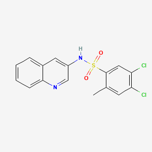 molecular formula C16H12Cl2N2O2S B2575912 4,5-dichloro-2-methyl-N-(quinolin-3-yl)benzene-1-sulfonamide CAS No. 1374680-44-0