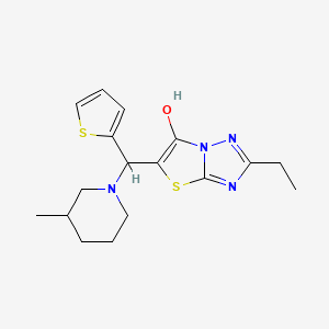 2-Ethyl-5-((3-methylpiperidin-1-yl)(thiophen-2-yl)methyl)thiazolo[3,2-b][1,2,4]triazol-6-ol