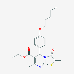 molecular formula C22H28N2O4S B257592 ethyl 2,7-dimethyl-3-oxo-5-[4-(pentyloxy)phenyl]-2,3-dihydro-5H-[1,3]thiazolo[3,2-a]pyrimidine-6-carboxylate 