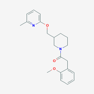 molecular formula C21H26N2O3 B2575924 2-(2-Methoxyphenyl)-1-[3-[(6-methylpyridin-2-yl)oxymethyl]piperidin-1-yl]ethanone CAS No. 2379978-18-2