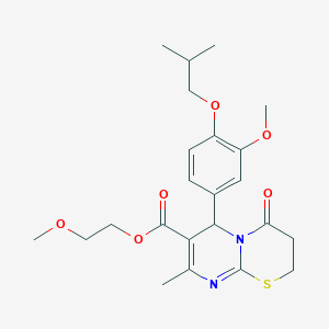 molecular formula C23H30N2O6S B257593 2-methoxyethyl 6-(4-isobutoxy-3-methoxyphenyl)-8-methyl-4-oxo-3,4-dihydro-2H,6H-pyrimido[2,1-b][1,3]thiazine-7-carboxylate 
