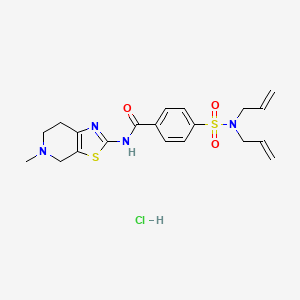 molecular formula C20H25ClN4O3S2 B2575933 4-(N,N-二烯丙基磺酰胺基)-N-(5-甲基-4,5,6,7-四氢噻唑并[5,4-c]吡啶-2-基)苯甲酰胺盐酸盐 CAS No. 1185169-53-2