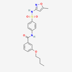 molecular formula C21H23N3O5S B2575943 3-丁氧基-N-(4-(N-(5-甲基异恶唑-3-基)磺酰胺基)苯基)苯甲酰胺 CAS No. 457651-81-9