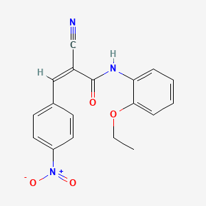 molecular formula C18H15N3O4 B2575944 (Z)-2-Cyano-N-(2-ethoxyphenyl)-3-(4-nitrophenyl)prop-2-enamide CAS No. 735337-81-2