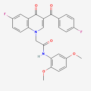 N-(2,5-dimethoxyphenyl)-2-[6-fluoro-3-(4-fluorobenzoyl)-4-oxoquinolin-1-yl]acetamide