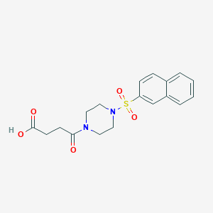 molecular formula C18H20N2O5S B2575950 4-[4-(Naphthalene-2-sulfonyl)piperazin-1-yl]-4-oxobutanoic acid CAS No. 554442-47-6