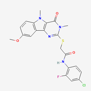 molecular formula C21H18ClFN4O3S B2575957 N-(3,5-二甲氧基苯基)-1-(4-甲基苄基)-1H-1,2,3-苯并三唑-5-甲酰胺 CAS No. 1113102-36-5