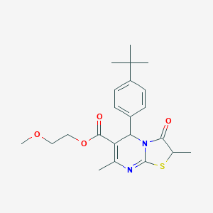 molecular formula C22H28N2O4S B257596 2-methoxyethyl 5-(4-tert-butylphenyl)-2,7-dimethyl-3-oxo-2,3-dihydro-5H-[1,3]thiazolo[3,2-a]pyrimidine-6-carboxylate 