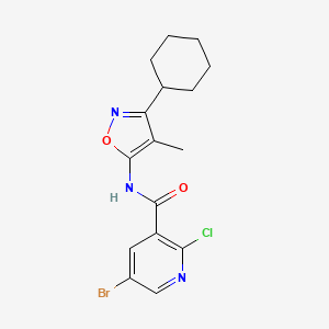 5-bromo-2-chloro-N-(3-cyclohexyl-4-methyl-1,2-oxazol-5-yl)pyridine-3-carboxamide