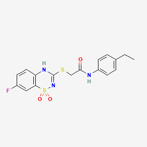 N-(4-ethylphenyl)-2-((7-fluoro-1,1-dioxido-4H-benzo[e][1,2,4]thiadiazin-3-yl)thio)acetamide