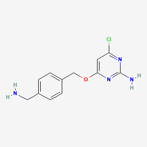 molecular formula C12H13ClN4O B2575971 4-((4-(Aminomethyl)benzyl)oxy)-6-chloropyrimidin-2-amine CAS No. 913817-45-5