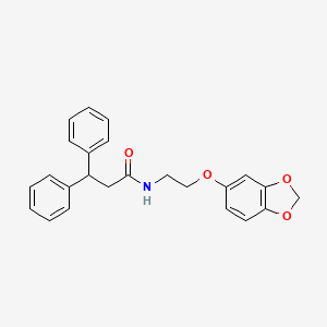 molecular formula C24H23NO4 B2575972 N-(2-(benzo[d][1,3]dioxol-5-yloxy)ethyl)-3,3-diphenylpropanamide CAS No. 1172297-47-0