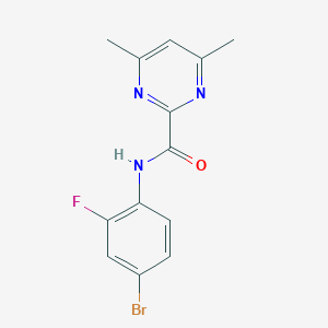 molecular formula C13H11BrFN3O B2575973 N-(4-Bromo-2-fluorophenyl)-4,6-dimethylpyrimidine-2-carboxamide CAS No. 2415563-47-0