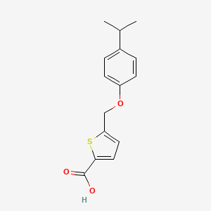 molecular formula C15H16O3S B2575975 5-[(4-Isopropylphenoxy)methyl]thiophene-2-carboxylic acid CAS No. 74556-66-4