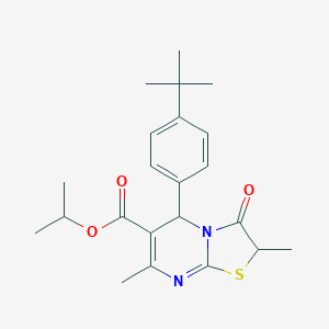 molecular formula C22H28N2O3S B257598 isopropyl 5-(4-tert-butylphenyl)-2,7-dimethyl-3-oxo-2,3-dihydro-5H-[1,3]thiazolo[3,2-a]pyrimidine-6-carboxylate 