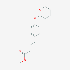 molecular formula C16H22O4 B2575980 methyl 4-(4-((tetrahydro-2H-pyran-2-yl)oxy)phenyl)butanoate CAS No. 2411635-68-0