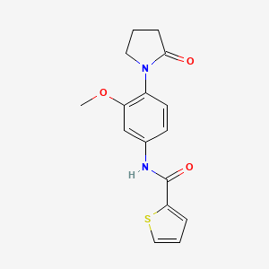 molecular formula C16H16N2O3S B2575984 N-(3-甲氧基-4-(2-氧代吡咯烷-1-基)苯基)噻吩-2-甲酰胺 CAS No. 941993-08-4