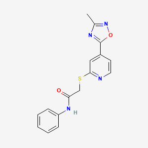 2-((4-(3-methyl-1,2,4-oxadiazol-5-yl)pyridin-2-yl)thio)-N-phenylacetamide