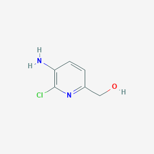 molecular formula C6H7ClN2O B2575998 3-Amino-2-chloropyridine-6-methanol CAS No. 1807148-38-4