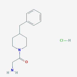 molecular formula C14H21ClN2O B2576000 2-Amino-1-(4-benzylpiperidin-1-yl)ethanone;hydrochloride CAS No. 1839849-49-8